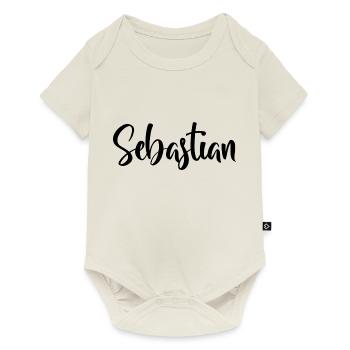 Vorname - Sebastian - Baby Premium Kurzarmbody - Naturweiß - Vorne