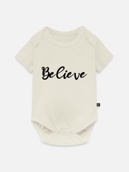 Believe - Baby Premium Kurzarmbody - Naturweiß