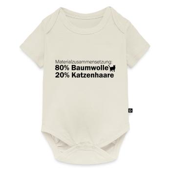 Materialzusammensetzung: 80% Baumwolle, 20% Katzen - Baby Premium Kurzarmbody - Naturweiß - Vorne