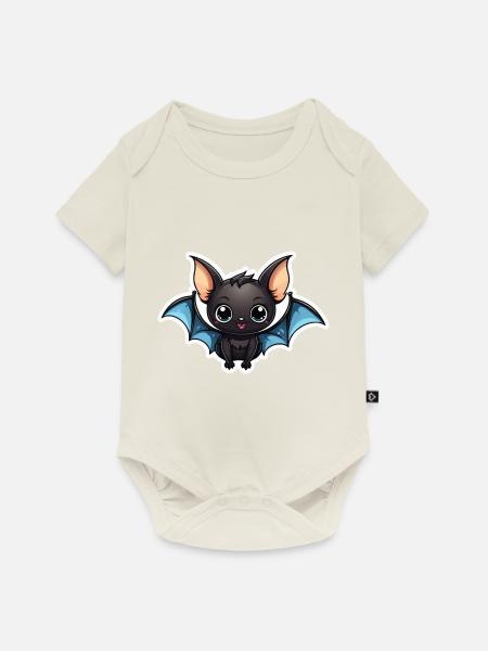 Fledermaus Niedlich Illustration - Baby Premium Kurzarmbody - Naturweiß