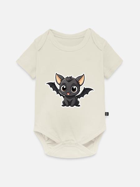 Fledermaus Niedlich Illustration - Baby Premium Kurzarmbody - Naturweiß
