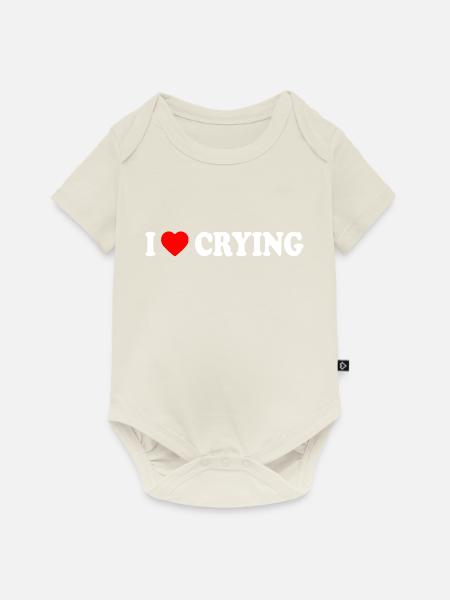 i love crying - Baby Premium Kurzarmbody - Naturweiß