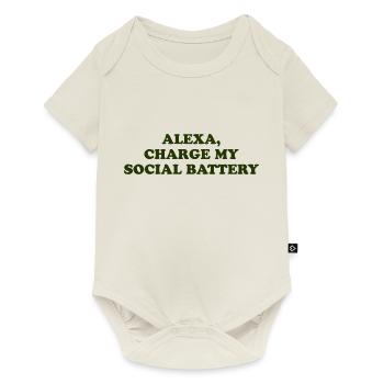 Alexa, Charge My Social Battery - Baby Premium short-sleeve bodysuit - off white - Front