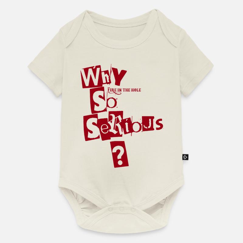 WHY? - Body à manches courtes Premium Bébé - blanc cassé