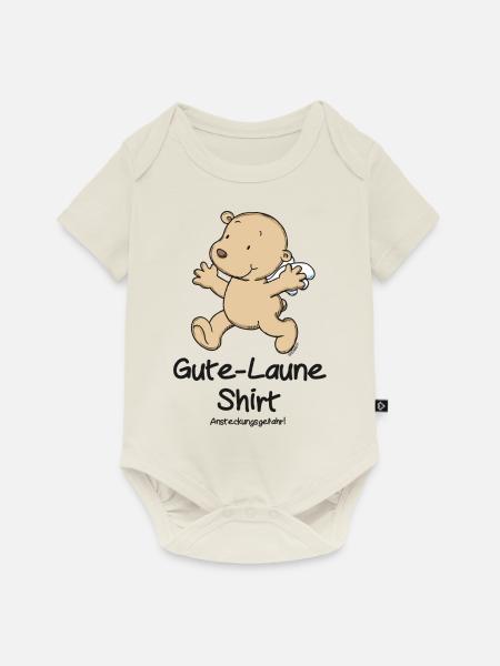 Engel_Teufel Gute Laune_schwarz - Baby Premium Kurzarmbody - Naturweiß
