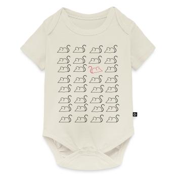 Mäuse - Baby Premium Kurzarmbody - Naturweiß - Vorne