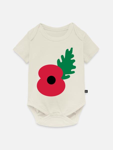 Mohnblüte by_patjila - Baby Premium Kurzarmbody - Naturweiß