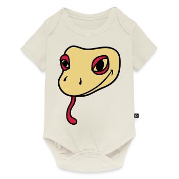 head face gecko lizard real snake reptile - Baby Premium short-sleeve bodysuit - off white - Front