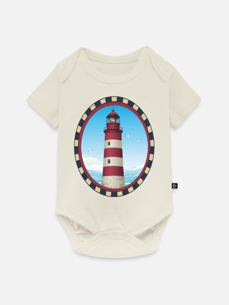 Leuchtturm Geschenk- Leuchtturm - Baby Premium Kurzarmbody - Naturweiß
