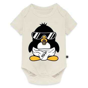 penguin baby child pacifier diaper sunglasses lu - Baby Premium short-sleeve bodysuit - off white - Front