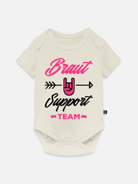braut support team - Baby Premium Kurzarmbody - Naturweiß