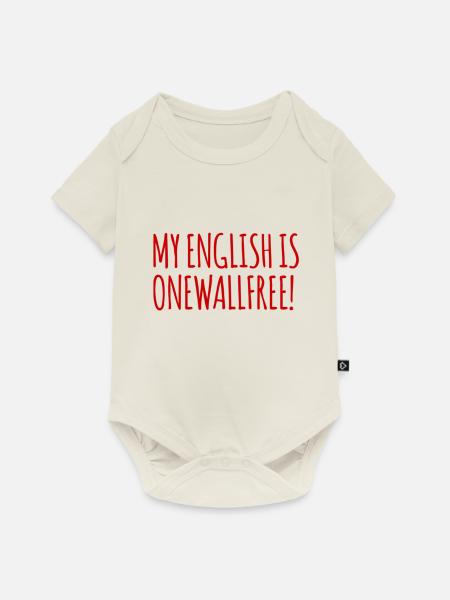 denglish - Baby Premium Kurzarmbody - Naturweiß