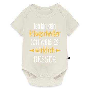 Besserwisser Klugscheißer Sprüche Spruch lustig - Baby Premium Kurzarmbody - Naturweiß - Vorne