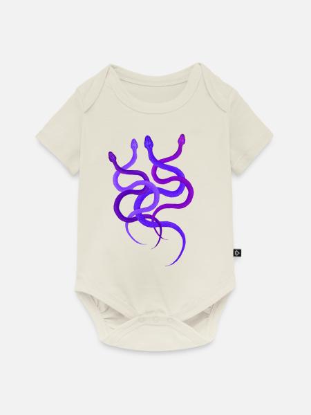 Einfaches Schlangendesign, 4 wilde Pythons - Baby Premium Kurzarmbody - Naturweiß
