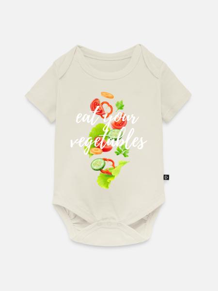 eat your vegetables - Baby Premium Kurzarmbody - Naturweiß