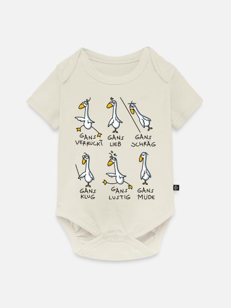Gans lustig - Baby Premium Kurzarmbody - Naturweiß