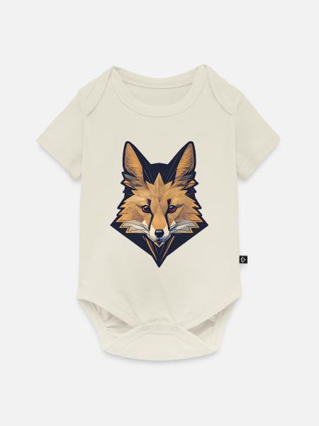 Einfacher Fuchskopf - Baby Premium Kurzarmbody - Naturweiß