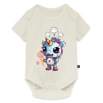 Angry Unicorn - Angry Unicorn - Unicorn Evil - Baby Premium short-sleeve bodysuit - off white - Front