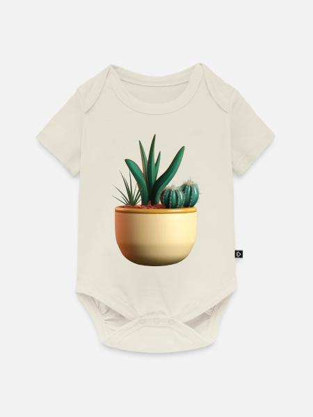 Kaktus - Baby Premium Kurzarmbody - Naturweiß