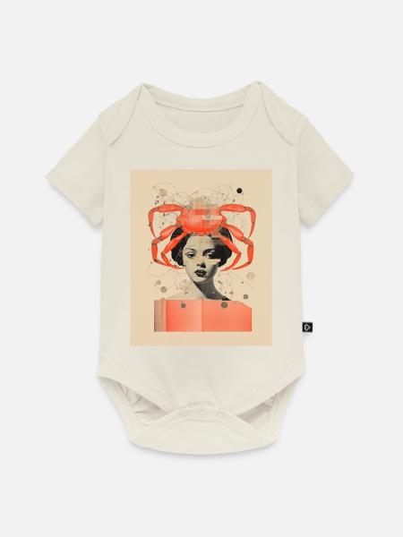 Krebs - Baby Premium Kurzarmbody - Naturweiß