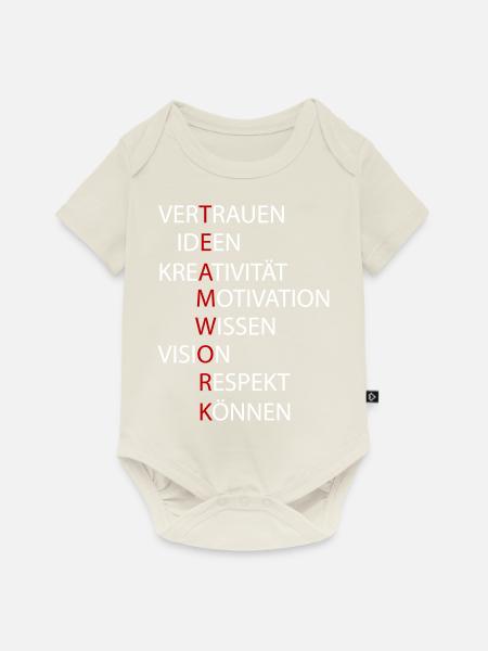 Teamwork - Baby Premium Kurzarmbody - Naturweiß