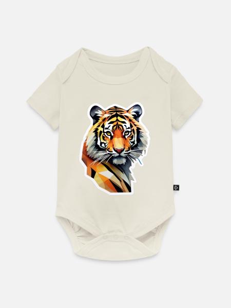 Tiger Polygon - Baby Premium Kurzarmbody - Naturweiß