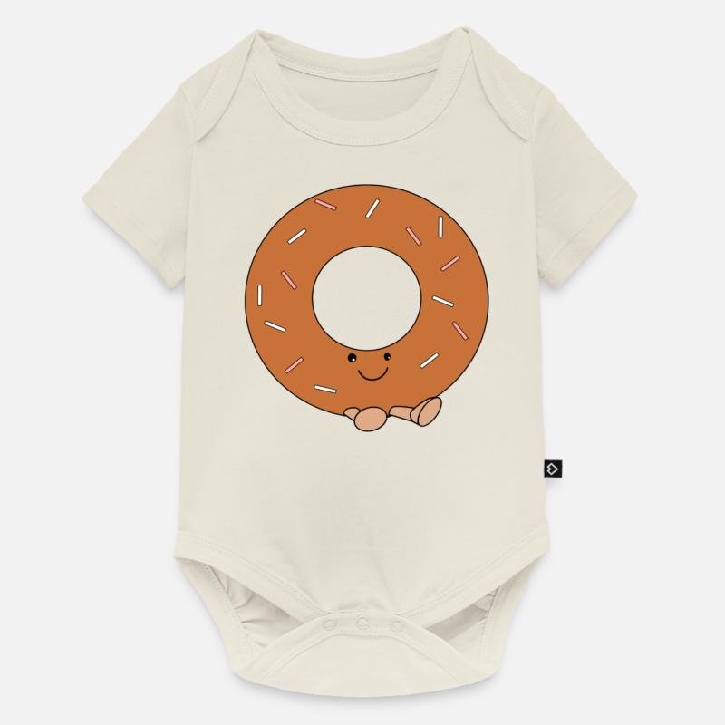 Süßer Comic-Doughnut - Baby Premium Kurzarmbody - Naturweiß