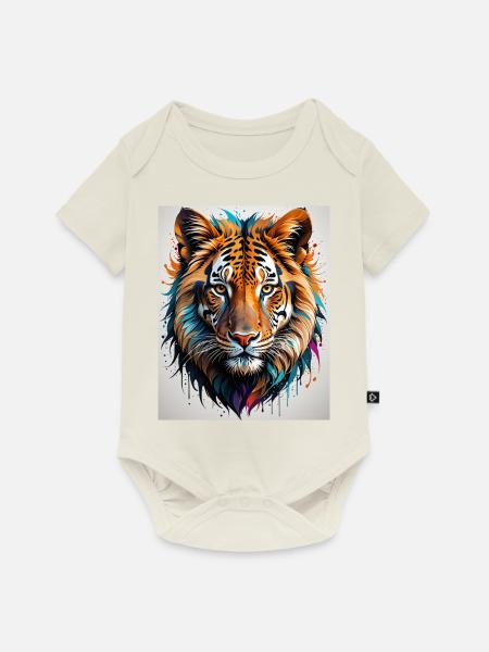 Lion - Baby Premium Kurzarmbody - Naturweiß