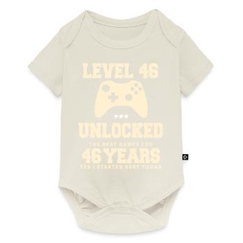Level 46 Vintage Anniversaire Vintage Rétro - Body à manches courtes Premium Bébé - blanc cassé - Devant