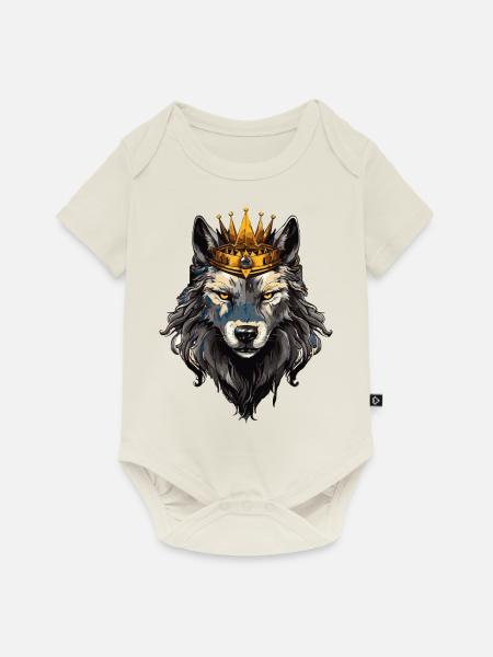 Wolf Tier Krone - Baby Premium Kurzarmbody - Naturweiß