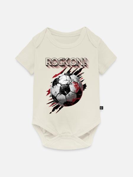 Fussball - rock on ! - Baby Premium Kurzarmbody - Naturweiß