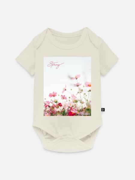 Frühlingsblumen - Baby Premium Kurzarmbody - Naturweiß