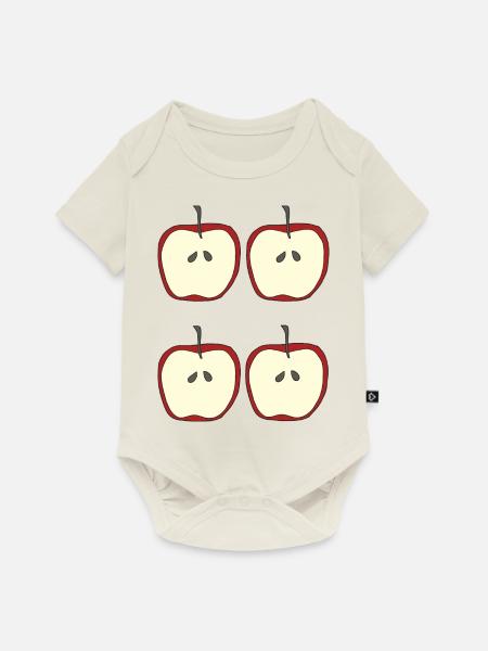 apfel 4fach - Baby Premium Kurzarmbody - Naturweiß