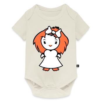 Bird Lady Woman Female Pretty Dress Bow - Baby Premium short-sleeve bodysuit - off white - Front