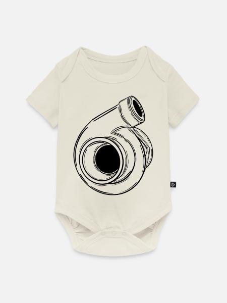 Turbo - Baby Premium Kurzarmbody - Naturweiß