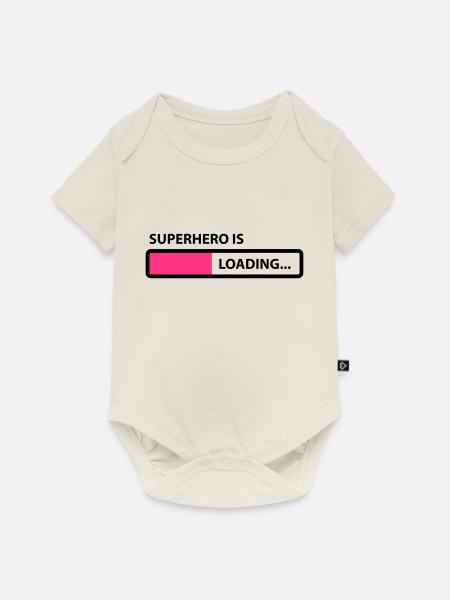 superhero is loading - Baby Premium Kurzarmbody - Naturweiß