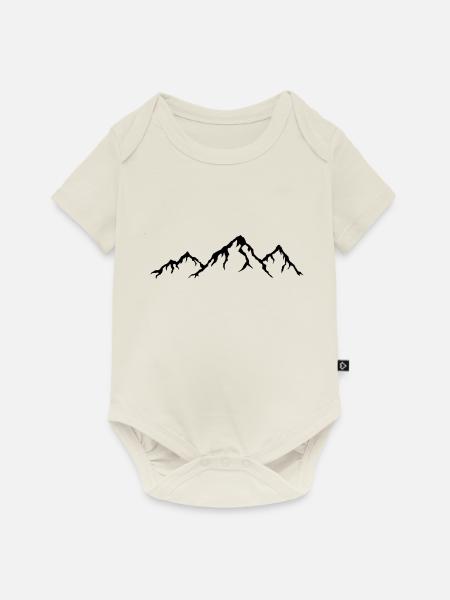 Drei Berge - Baby Premium Kurzarmbody - Naturweiß
