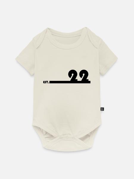 22_Black - Baby Premium Kurzarmbody - Naturweiß