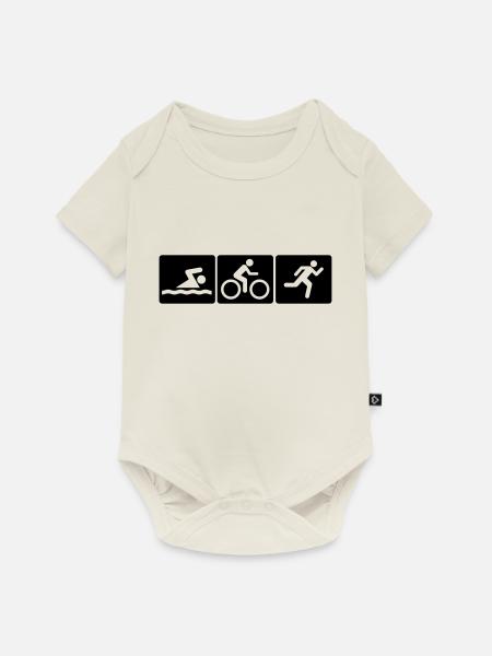 Triathlon - Baby Premium Kurzarmbody - Naturweiß