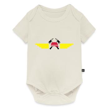 Fire helmet, ax and Wings - Baby Premium short-sleeve bodysuit - off white - Front