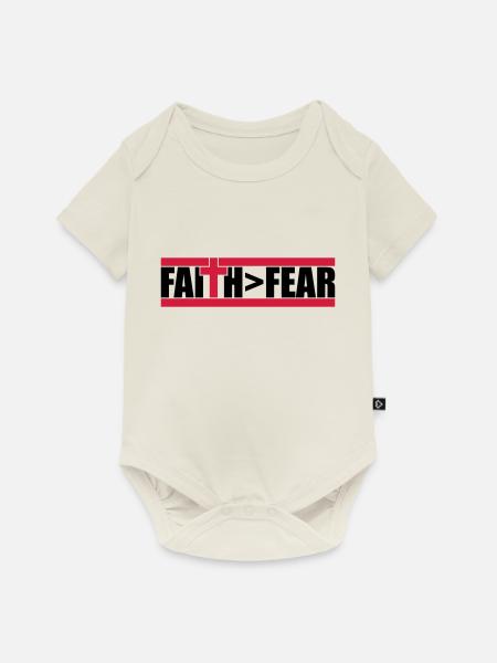 Gott Faith größer - Baby Premium Kurzarmbody - Naturweiß