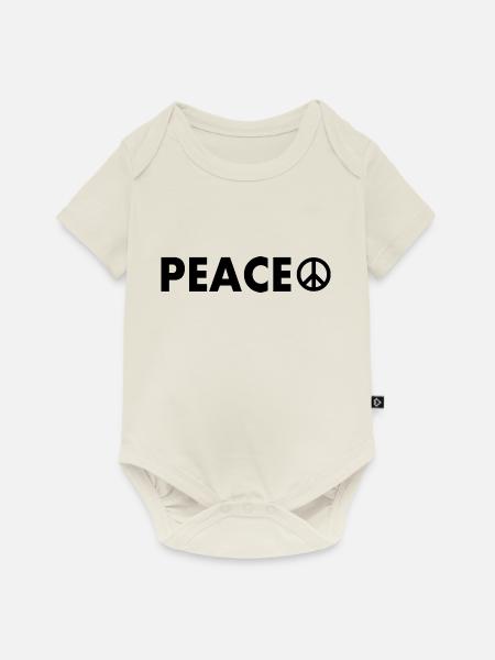 Peace - Baby Premium Kurzarmbody - Naturweiß