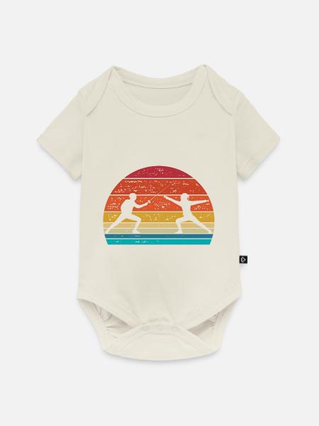 Fechten Retro - Baby Premium Kurzarmbody - Naturweiß
