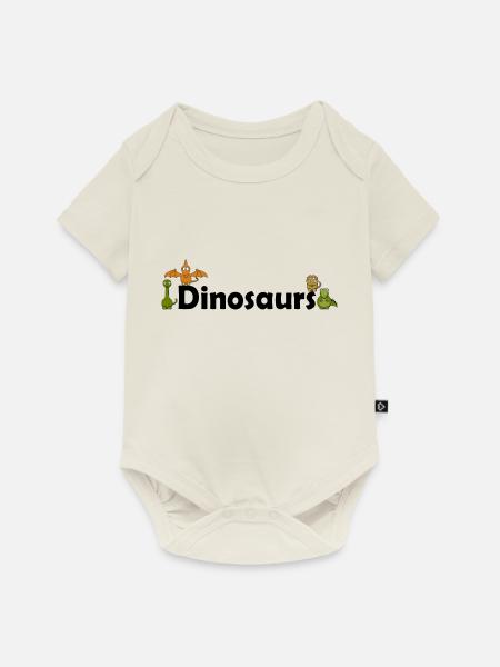 Dino Dinosaurier - Baby Premium Kurzarmbody - Naturweiß