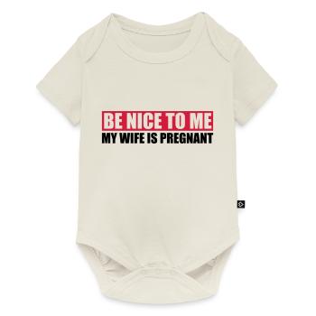 my wife is pregnant - Baby Premium short-sleeve bodysuit - off white - Front