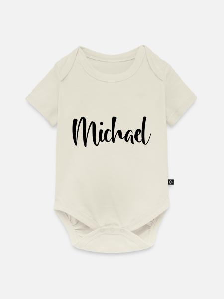 Vorname - Michael - Baby Premium Kurzarmbody - Naturweiß