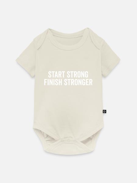 Stark starten Stärker abschließen - Baby Premium Kurzarmbody - Naturweiß