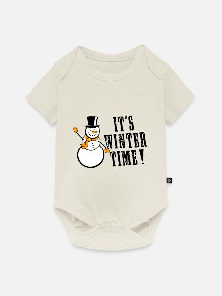 It s Winter Time - Baby Premium Kurzarmbody - Naturweiß
