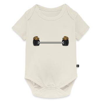 Weightlifting French Fries Bodybuilder - Baby Premium short-sleeve bodysuit - off white - Front