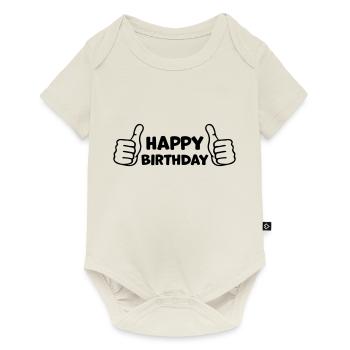 Anniversaire Pouce levé - Body à manches courtes Premium Bébé - blanc cassé - Devant